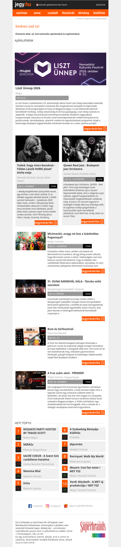 📅 Kiemelt ajánlatok és heti Top10