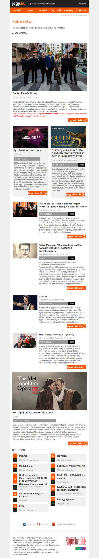 📅 Kiemelt ajánlatok és heti Top10
