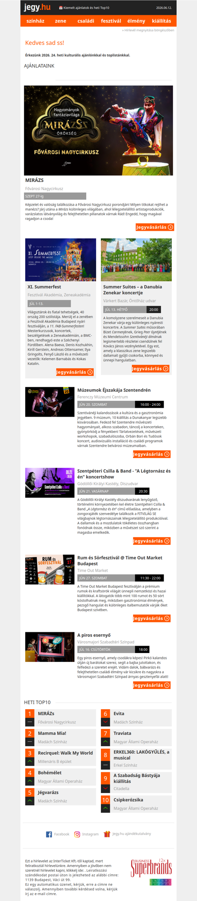 📅 Kiemelt ajánlatok és heti Top10