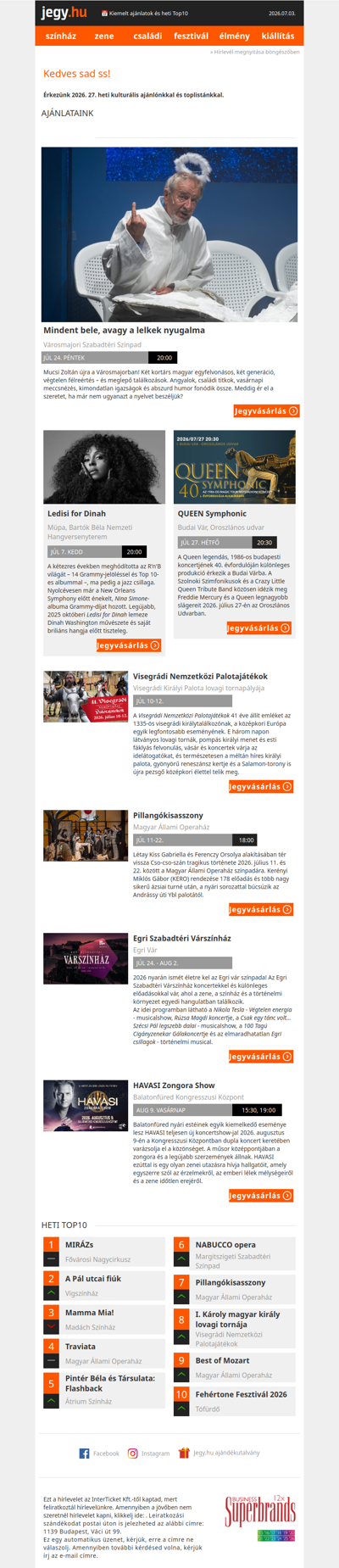 📅 Kiemelt ajánlatok és heti Top10