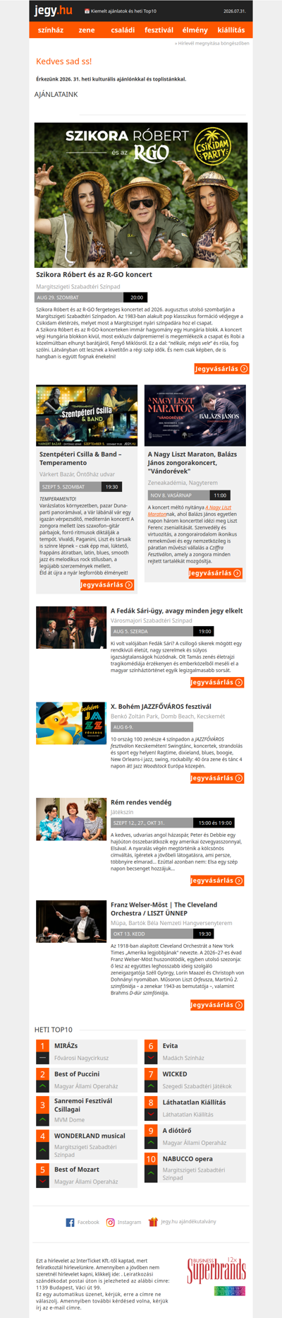 📅 Kiemelt ajánlatok és heti Top10