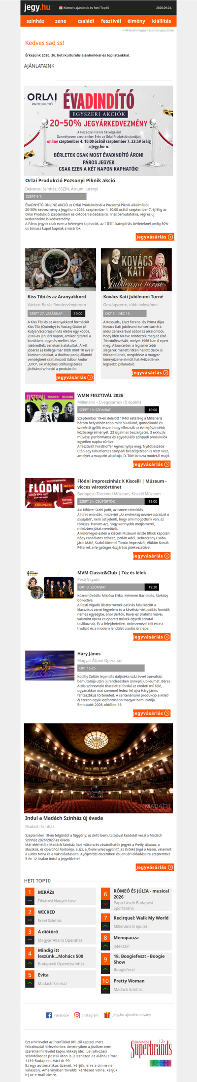 📅 Kiemelt ajánlatok és heti Top10