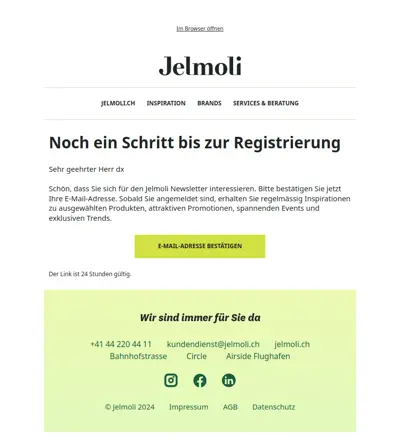 Noch ein Schritt bis zur Registrierung