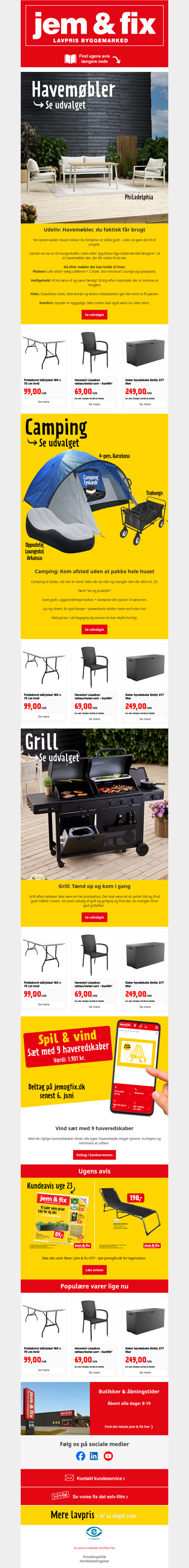 😎 Klar til udeliv? Møbler, grill og camping