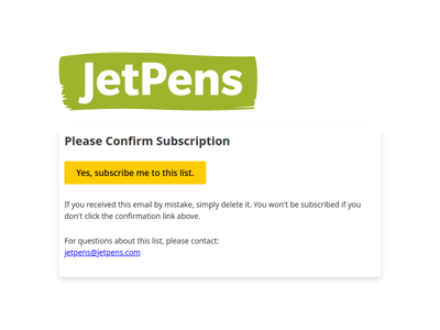 JetPens Newsletter: Please Confirm Subscription