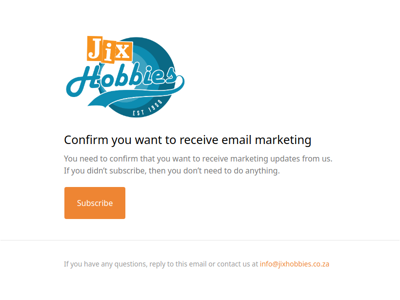 Confirm you want to receive email marketing