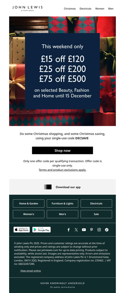 Save up to £75 – only until Monday