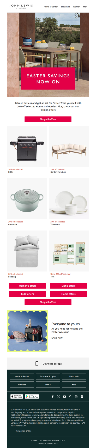 Treat yourself this Easter with 20% off selected Home