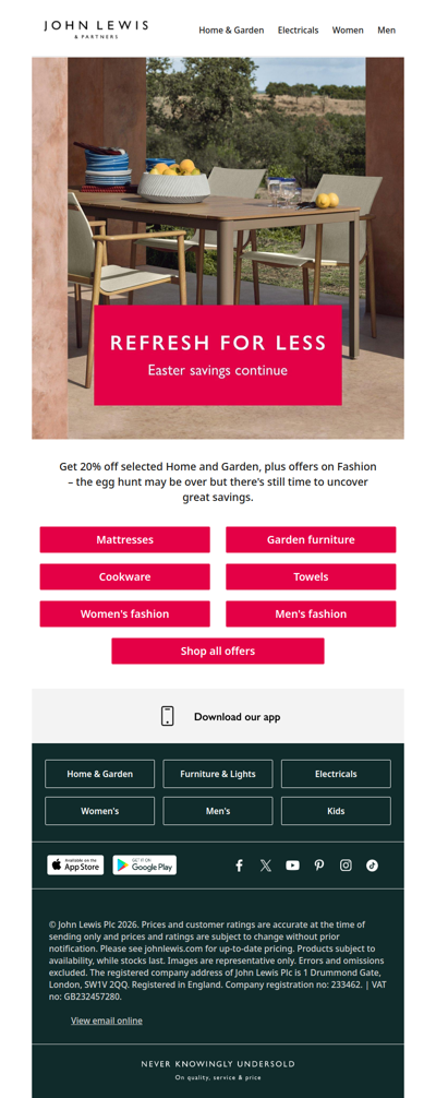 Refresh for less this Easter Monday