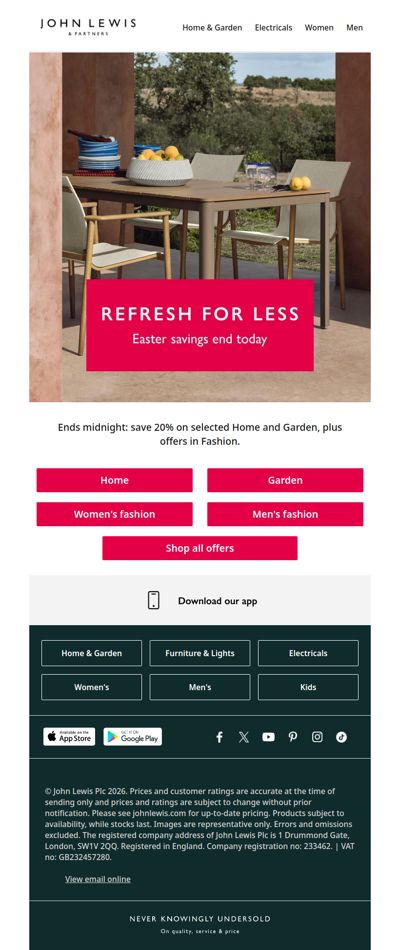 Refresh for less: savings end today