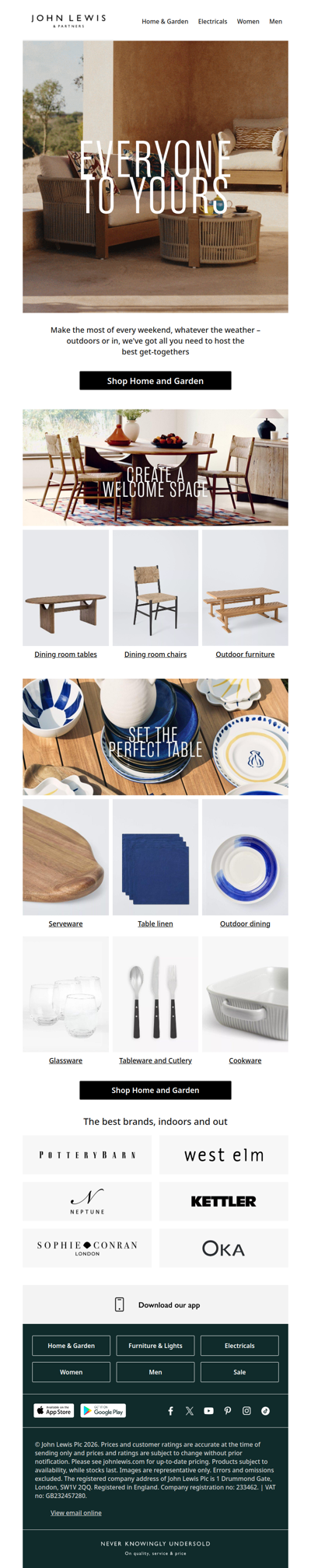 All prepped for hosting, come rain or shine