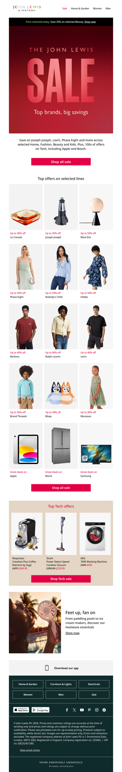 Top brands, big summer savings: The John Lewis Sale