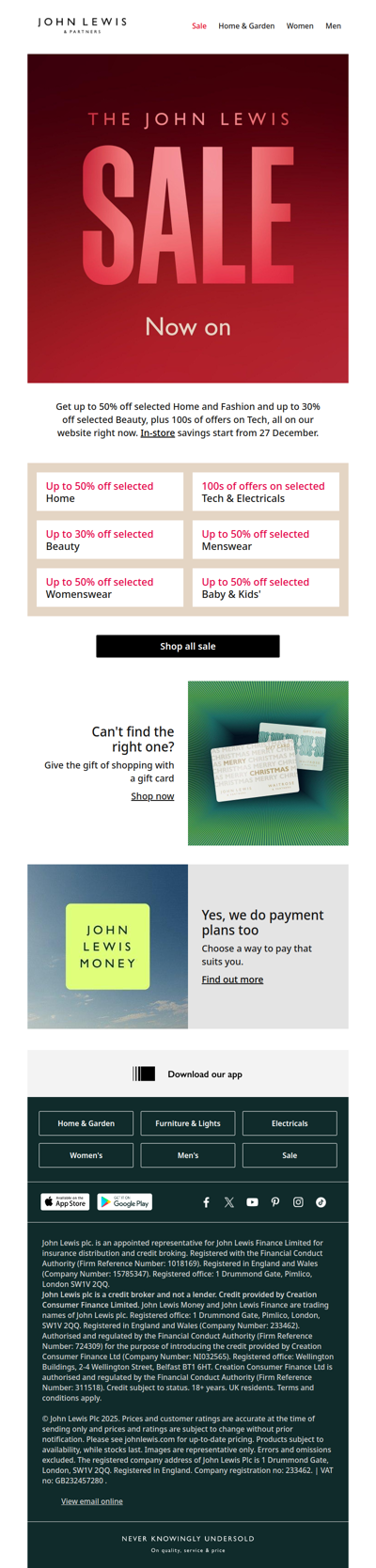 The John Lewis Sale: now on