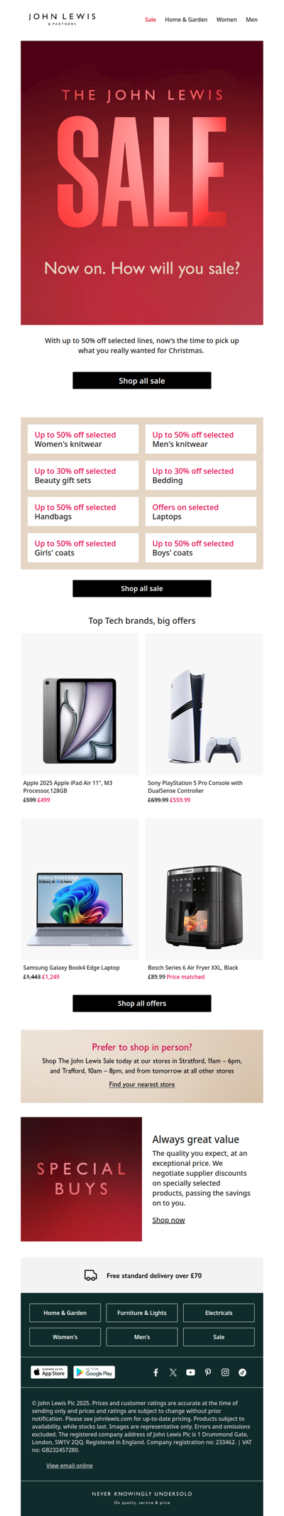 The John Lewis Sale. Get up to 50% off now.