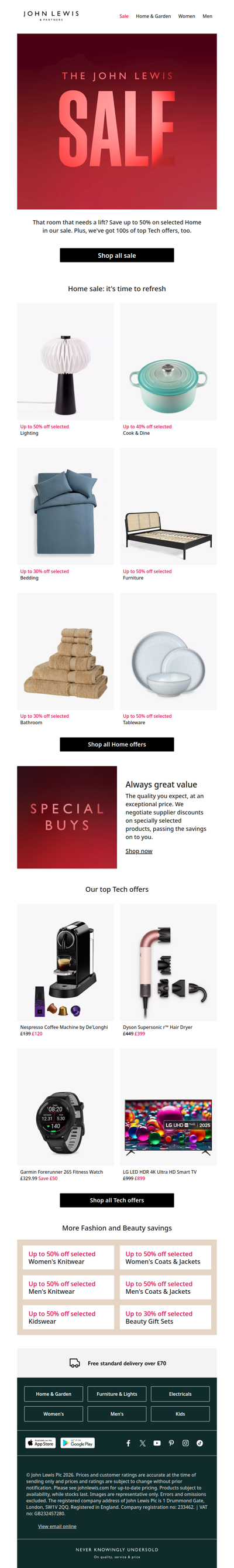 Sale: get up to 50% off selected Home