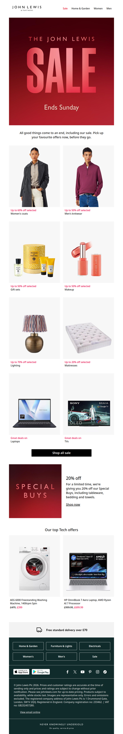 Sale ends Sunday: snap up our offers while you can