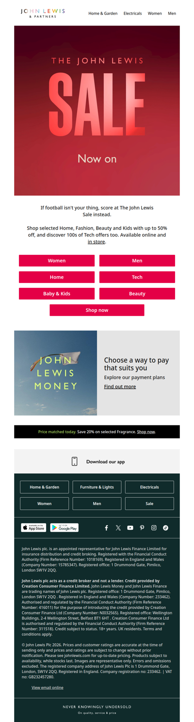 The John Lewis Summer Sale starts today