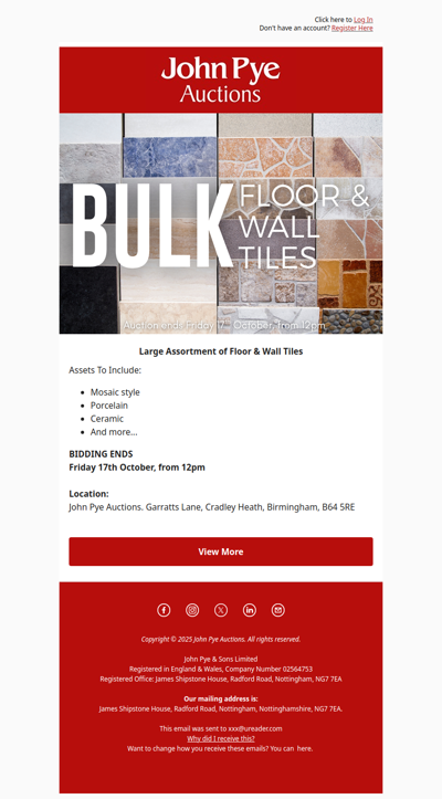 🚨BID NOW: Wide Selection Of Tiles