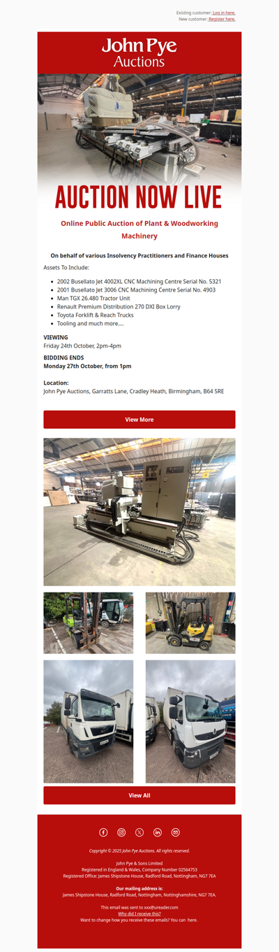 Plant & Machinery In Auction Now! 🚨