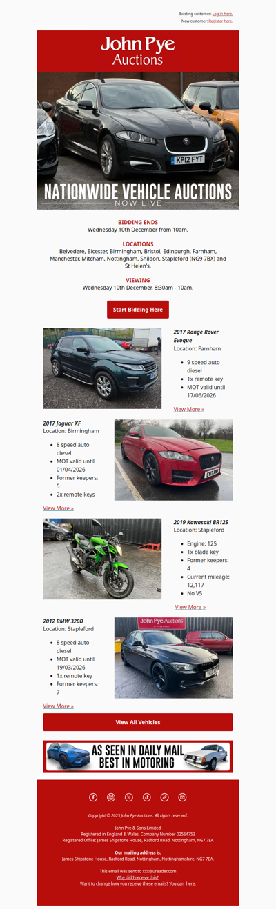 LIVE NOW: Nationwide Vehicles Auctions