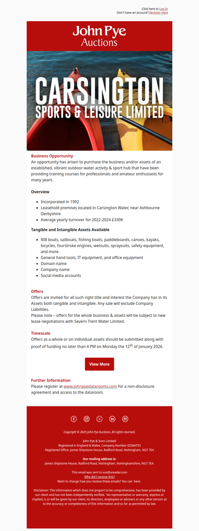 Business For Sale: Carsington Sports & Leisure Limited 🚣