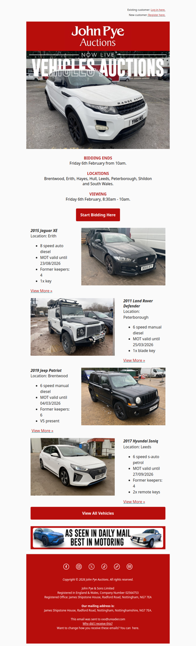 🚨Vehicles Auctions Now Live