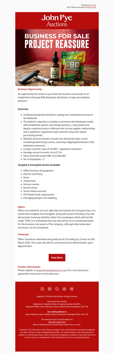 Business For Sale: Project Reassure