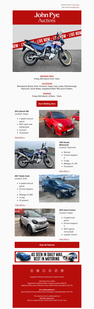 LIVE NOW: Nationwide Vehicles Auctions 🚨