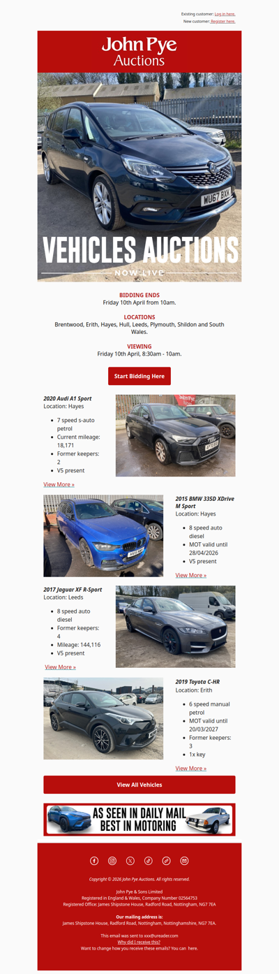 Nationwide Vehicles Auctions LIVE NOW