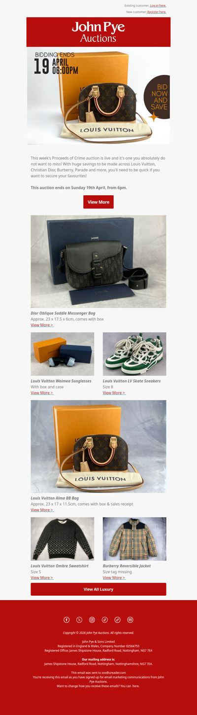 LIVE NOW: Proceeds of Crime Auction 🚨