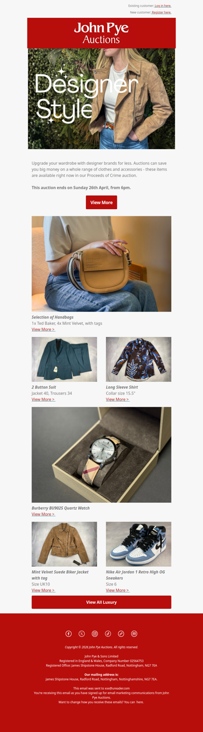 Live Now: Proceeds of Crime Auction