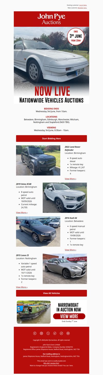 LIVE NOW: Nationwide Vehicles Auctions