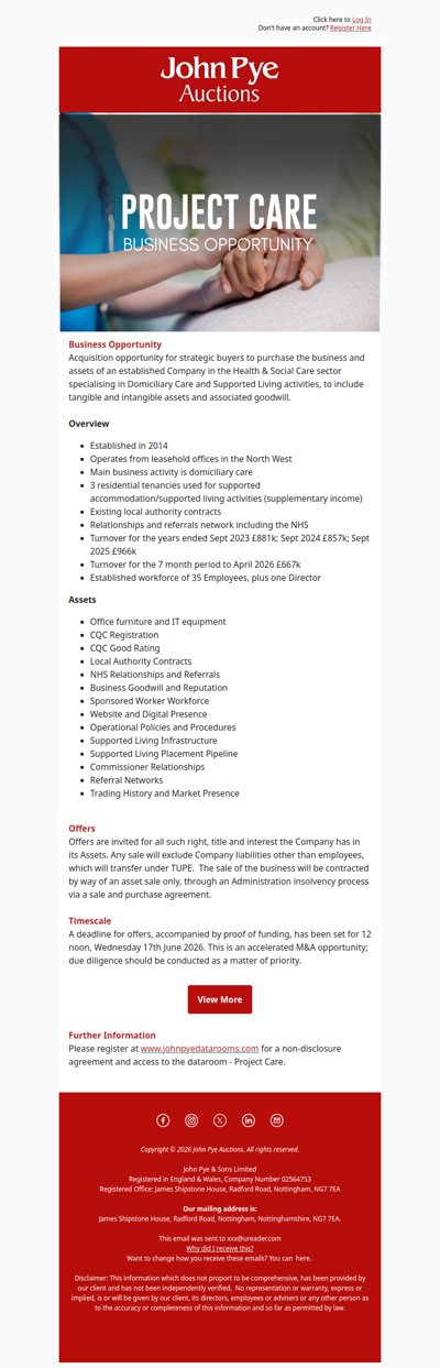 Business For Sale: Project Care 🫂
