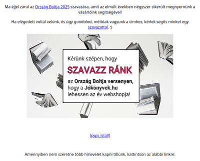 Ma éjjel zárul az Ország Boltja szavazás 2025! - Jókönyvek.hu