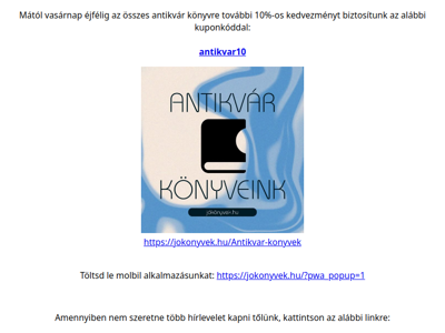 Antikvár könyvek +10% kedvezménnyel! - Jókönyvek.hu