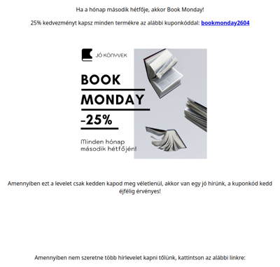 Book Monday - 25% kedvezmény! - Jókönyvek.hu