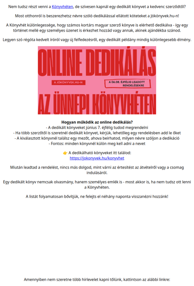 Könyvheti online dedikálás – magyar szerzők névre szóló üzeneteivel 📚✍️ - Jókönyvek.hu