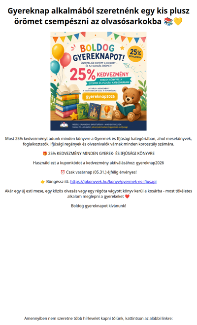 🎈 Gyereknapi akció: 25% kedvezmény gyerekkönyvekre – csak vasárnap éjfélig! - Jókönyvek.hu