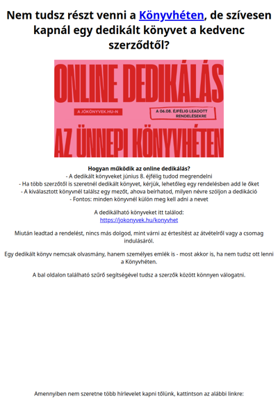 Könyvheti online dedikálás – magyar szerzők névre szóló üzeneteivel 📚✍️  - Jókönyvek.hu