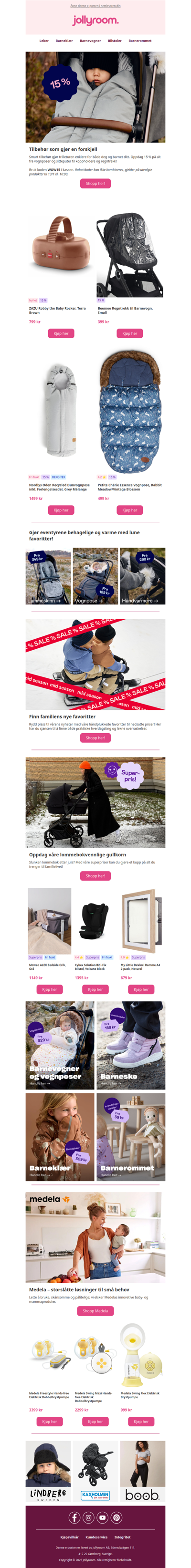 Oppdag 15 % på utvalgt barnevognstilbehør!