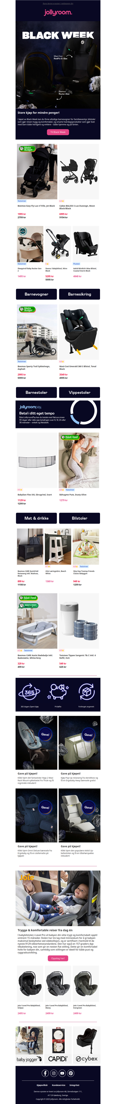 🖤Kampanjepriser på barnevogner, bilstoler, sikkerhet & mer🖤