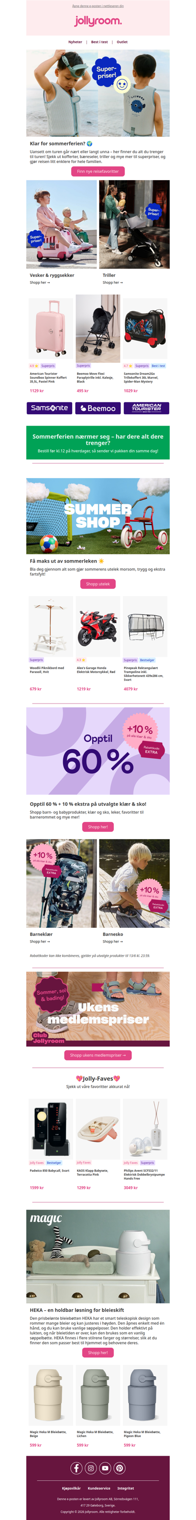 Opptil 60% + 10% på klær & sko!