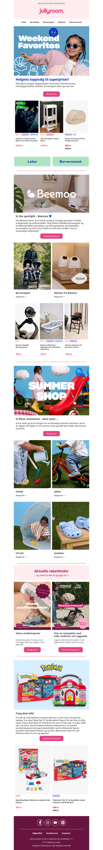 Helgens prisfest avsluttes i dag!⏰Shopp Axkid, tiSsi, Baby Brezza, Owlet og fler