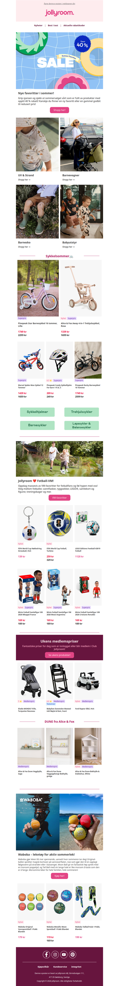⚽ VM-festen fortsetter! 🏆 Kjøp samlekort, figurer, fotballer, ryggsekker, LEGO® og mer!