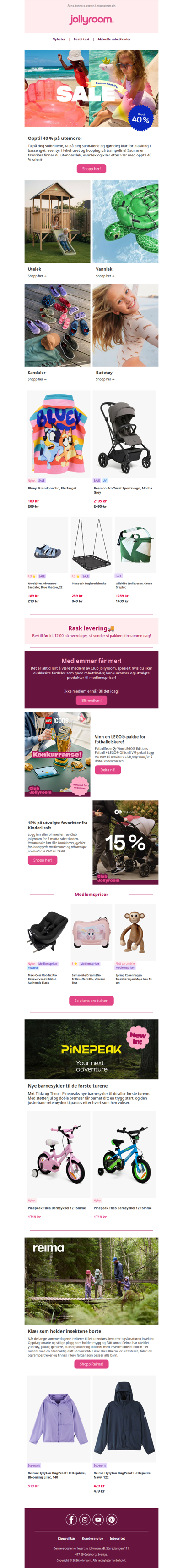 Flytt leken ut!☀️ Opptil 40 % på utvalgte trampoliner, bassenger, lekestuer, utemøbler og annen moro🛝 🏊 🧺