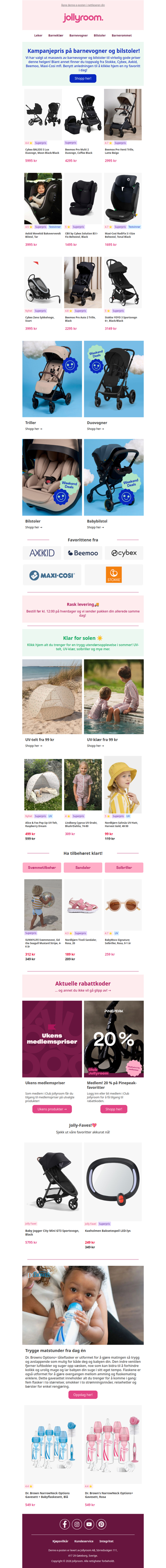 Gjør et funn på barnevogner & bilstoler i helgekampanjen! 🤩