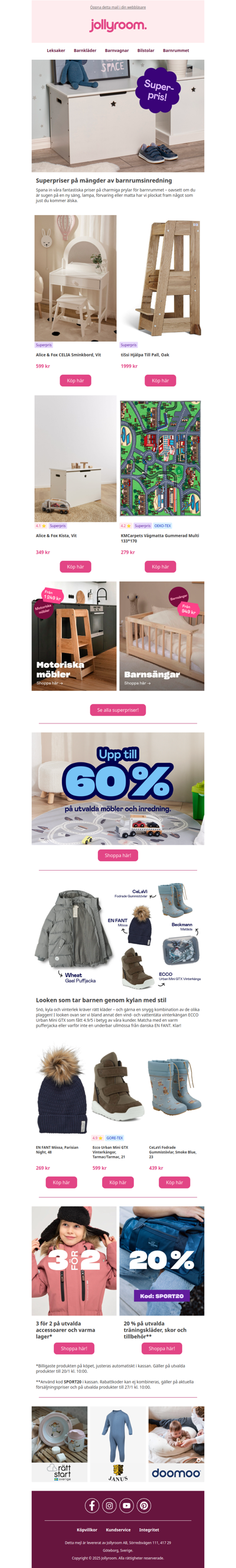 Upp till 60 % & superpriser på mängder med barnrumsinredning🪑🛋️🥳