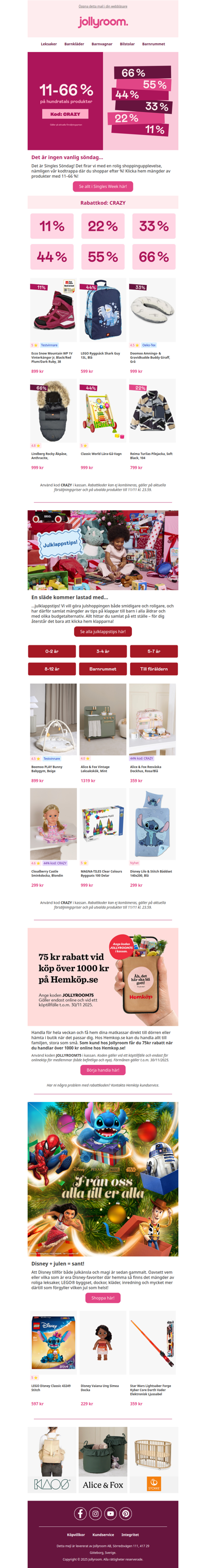 🩷SINGLES WEEK: 11–66 % rabatt på hundratals favoriter! 💥