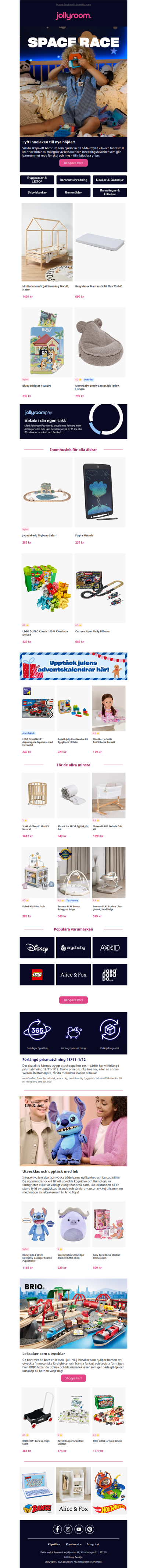 Raketpriser på innelek och barnrumsfavoriter! 🚀