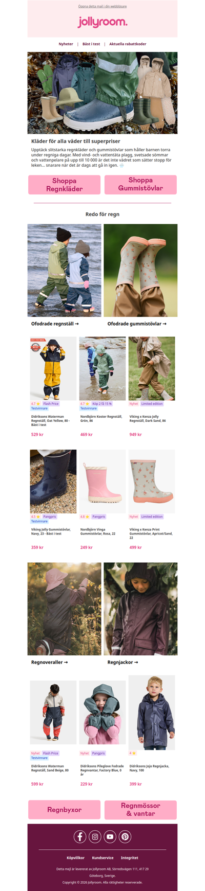 Regnkläder för lek i ur och skur☔